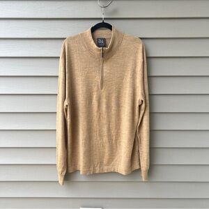 Jos. A. Bank Men’s Merino Wool Quarter Zip Sweater Beige Size XXL